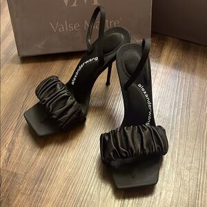 Alexander Wang Black Stiletto Heels with Ruched Design